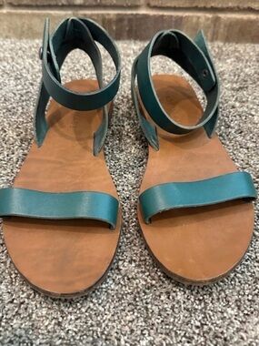 Everlane The Italian Ankle Wrap Leather Sandal Green 10 Minimalist Chic